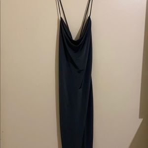 Olive green spaghetti strap dress